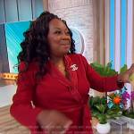 Star Jones’s red satin lapel tuxedo jumpsuit on Sherri