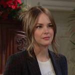 Stephanie’s black check blazer on Days of our Lives