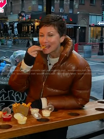 Stephanie’s brown puffer jacket on Today