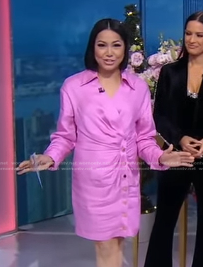 Stephanie’s pink shirtdress on Good Morning America