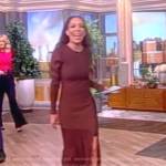 Sunny’s brown ribbed fringed dress on The View