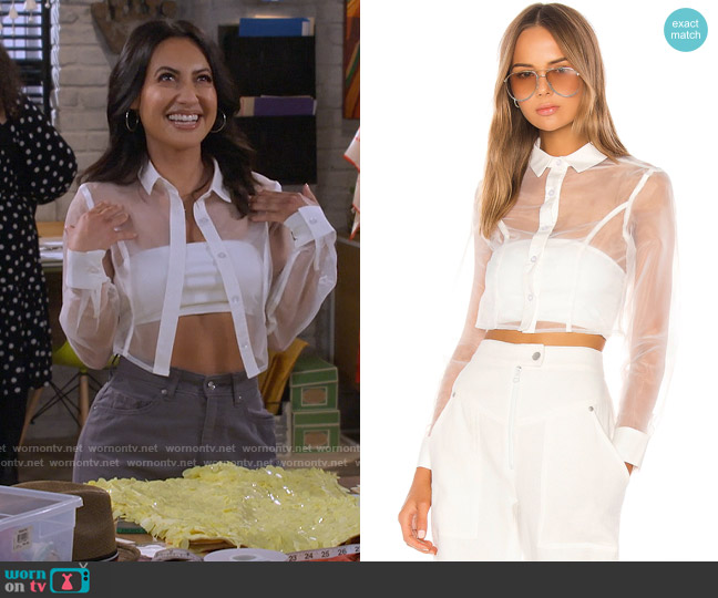 Superdown Helena Button Up Top worn by Valentina (Francia Raisa) on How I Met Your Father
