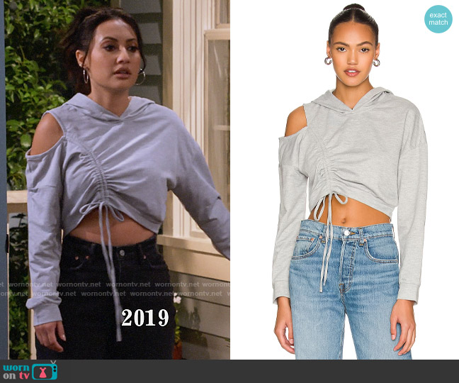 Superdown Kyla Ruched Sweatshirt worn by Valentina (Francia Raisa) on How I Met Your Father