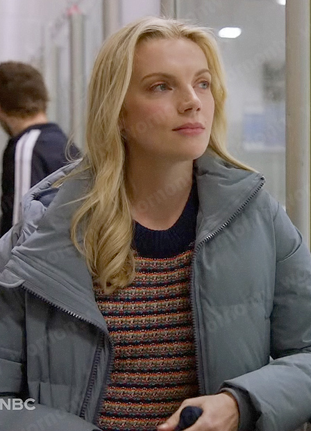 Sylvie’s striped knit sweater on Chicago Fire
