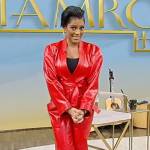 Tamron’s red leather jumpsuit on Tamron Hall Show