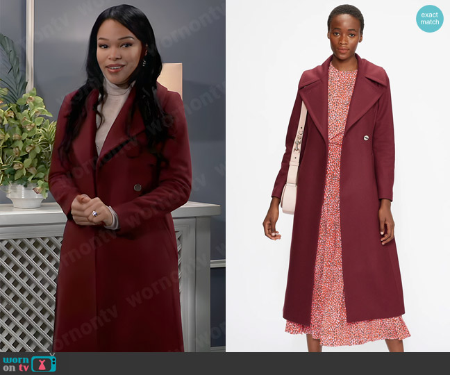 Ted Baker Rrosiey Coat worn by Portia Robinson (Brook Kerr) on General Hospital