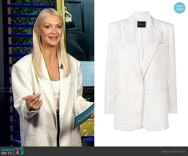 The Andamane Guia Crystal-Embellished Blazer worn by Zanna Roberts Rassi on Access Hollywood