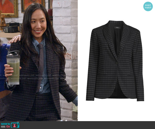 Theory Staple Gingham Blazer worn by Ellen (Tien Tran) on How I Met Your Father