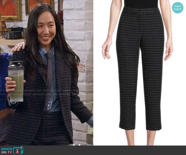 Theory Treeca Gingham Cropped Pants worn by Ellen (Tien Tran) on How I Met Your Father