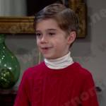 Thomas’ red cable knit sweater on Days of our Lives