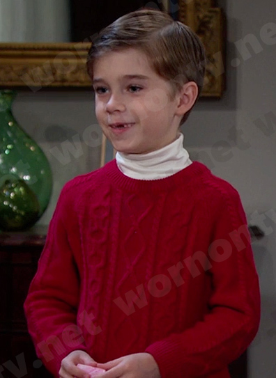 Thomas’ red cable knit sweater on Days of our Lives