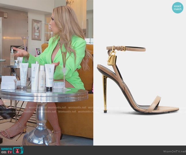 Tom Ford Lock Stiletto Sandals worn by Lisa Hochstein (Lisa Hochstein) on The Real Housewives of Miami