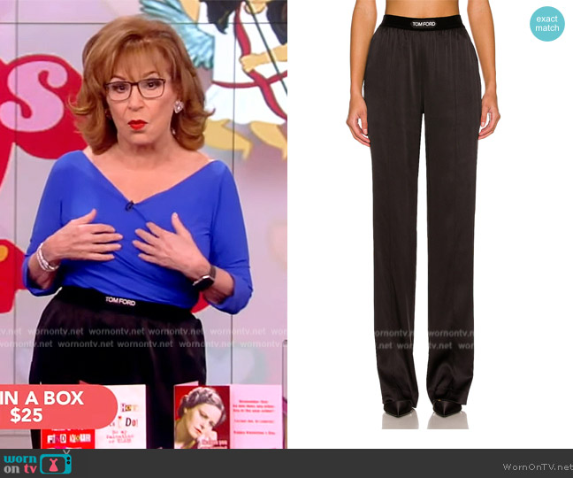Tom Ford Satin Pants worn by Joy Behar on The View