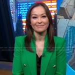 Eva’s green double breasted blazer on Good Morning America