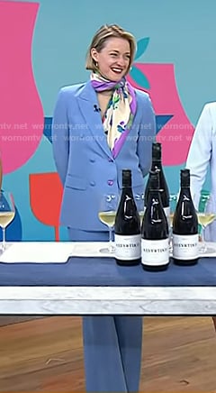 Vanessa Price's blue double breasted blazer and pants on Today