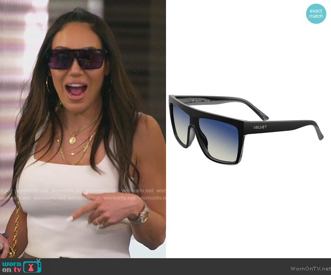 Velvet Melania 58mm Gradient Shield Sunglasses worn by Melissa Gorga on The Real Housewives of New Jersey