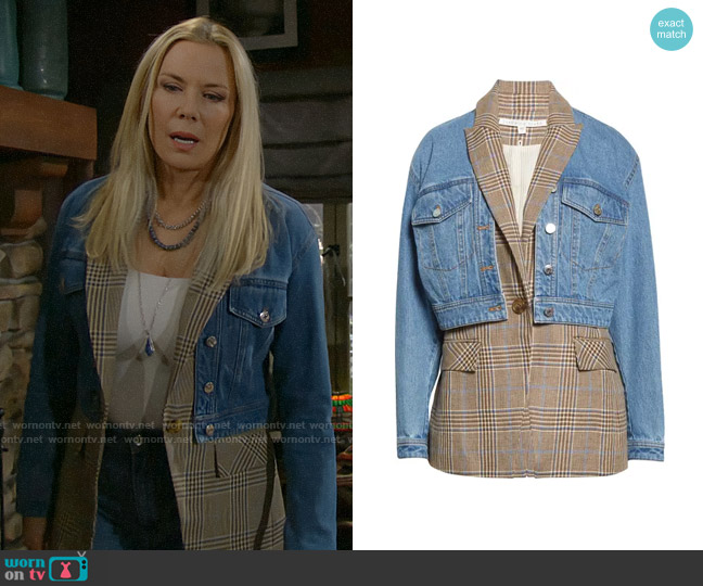 Veronica Beard Keaton Combo Dickey Jacket worn by Brooke Logan (Katherine Kelly Lang) on The Bold and the Beautiful