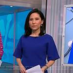Vicky’s blue wrap hem dress on NBC News Daily
