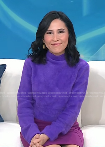 Vicky’s purple turtleneck fuzzy sweater on Today