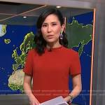 Vicky’s red short sleeve mini dress on NBC News Daily