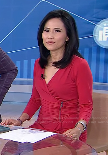 Vicky’s red zip waist wrap dress on Today