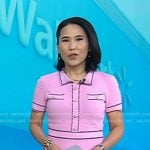 Vicky’s pink contrast trim short sleeve dress on Today