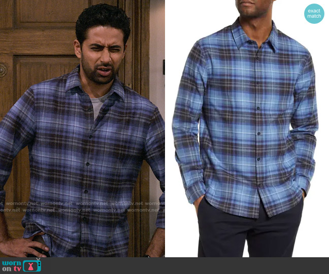 Vince Norden Shirt in Colony Blue worn by Sid (Suraj Sharma) on How I Met Your Father