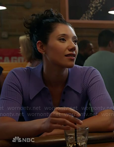 Violet’s purple polo top on Chicago Fire