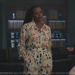 Viv’s white multicolored marker print top and pants on Bel-Air
