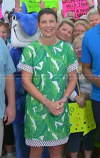 Wendy Moore’s leaf print shift dress on Today