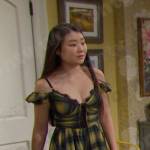 Wendy’s yellow plaid mini dress on Days of our Lives
