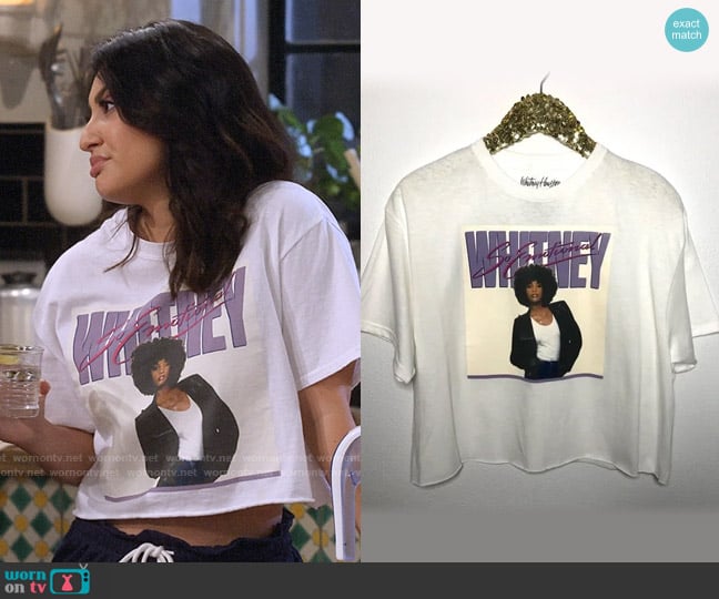 Whitney Houston Cropped So Emtional Tee worn by Valentina (Francia Raisa) on How I Met Your Father