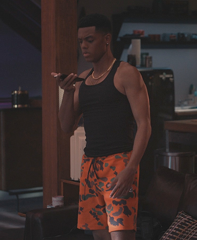 Will’s red printed shorts on Bel-Air