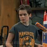 Winnie’s black Mavericks Beach print tee on Bunkd