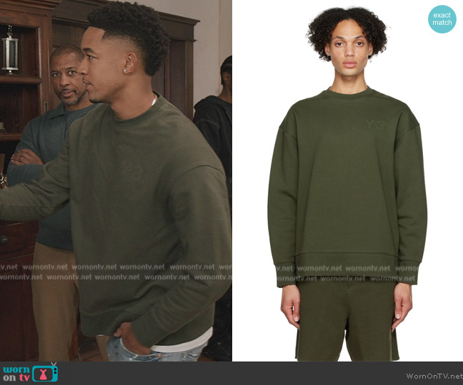 Y-3 French Terry Sweatshirt worn by Damon (Peyton Alex Smith) on All American Homecoming