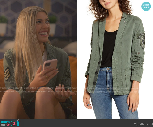 Zadig and Voltaire Virginia Grunge Military Jacket worn by Lauryn (Amelie Zilber) on Grown-ish