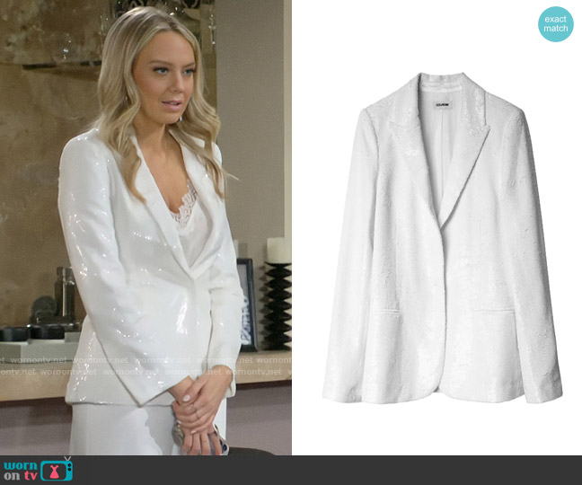Zadig & Voltaire Virgine Sequin Blazer worn by Abby Newman (Melissa Ordway) on The Young and the Restless