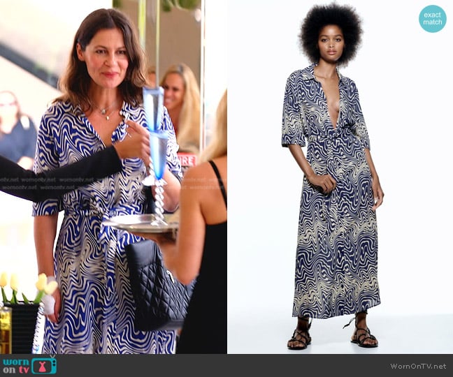 Zara Long Printed Dress worn by Julia Lemigova (Julia Lemigova) on The Real Housewives of Miami