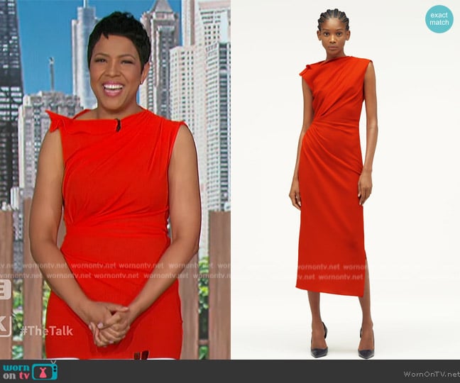 WornOnTV: Irika Sargent’s red gathered dress on The Talk | Clothes and ...