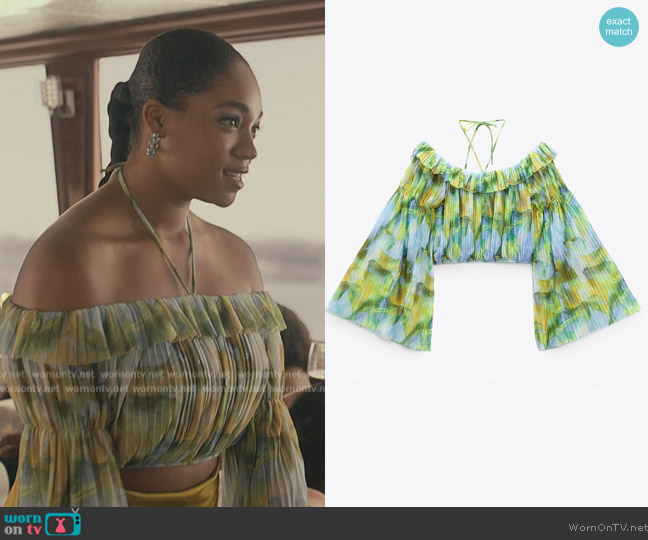 Zara Printed Tulle Top worn by Lisa (Simone Joy Jones) on Bel-Air