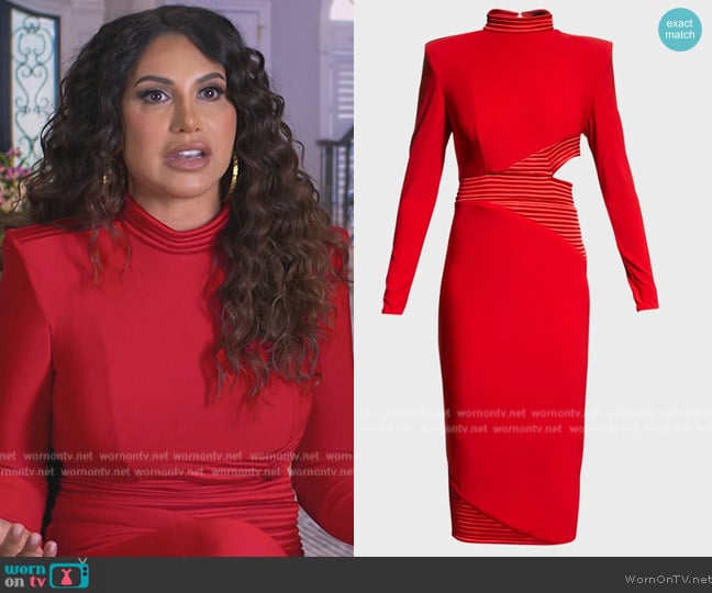 Zhivago Message to Love Midi Cocktail Dress worn by Jennifer Aydin on The Real Housewives of New Jersey