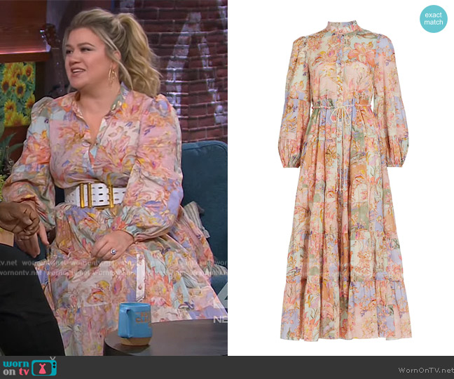 WornOnTV: Kelly’s pink floral print midi dress on The Kelly Clarkson ...