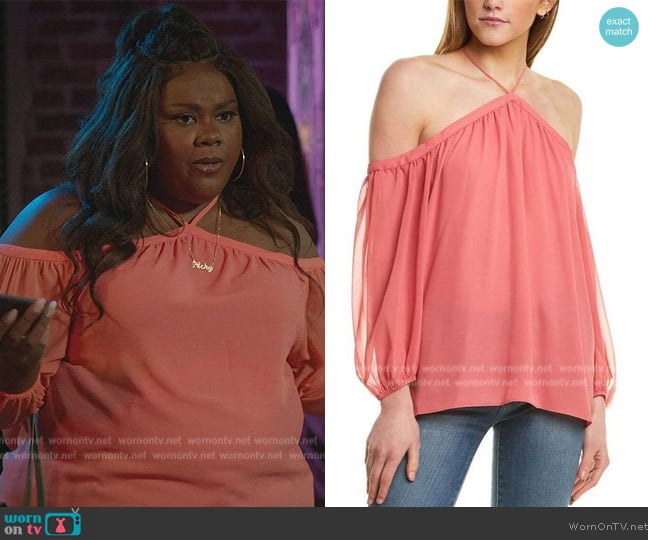 1. State Off Shoulder Top worn by Nicky (Nicole Byer) on Grand Crew