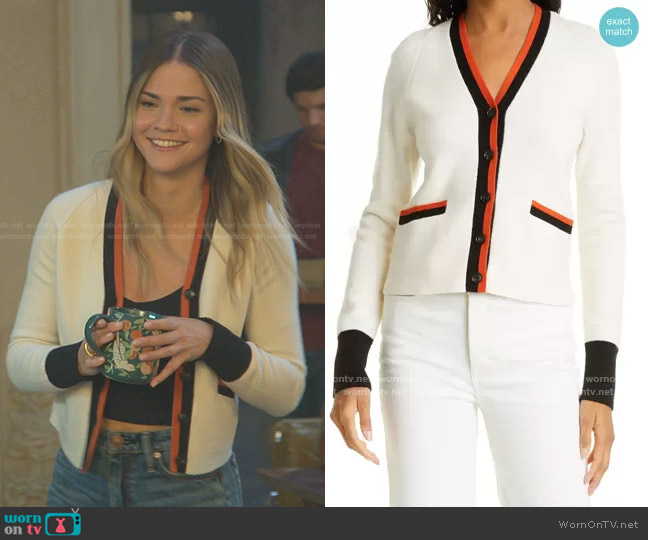 re/done 60s Slim Fit Cardigan worn by Callie Foster (Maia Mitchell) on Good Trouble