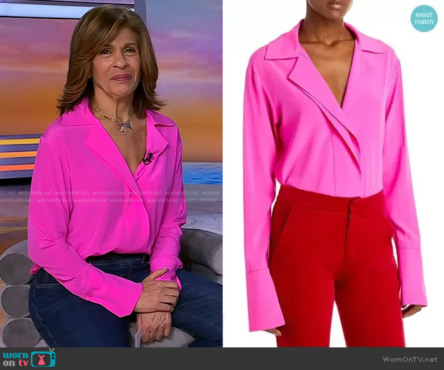 WornOnTV: Hoda’s pink notch collar blouse on Today | Hoda Kotb ...