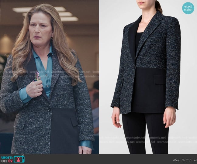 Akris Punto Mixed Media Tweed Boyfriend Blazer worn by Katherine Hastings (Ana Gasteyer) on American Auto