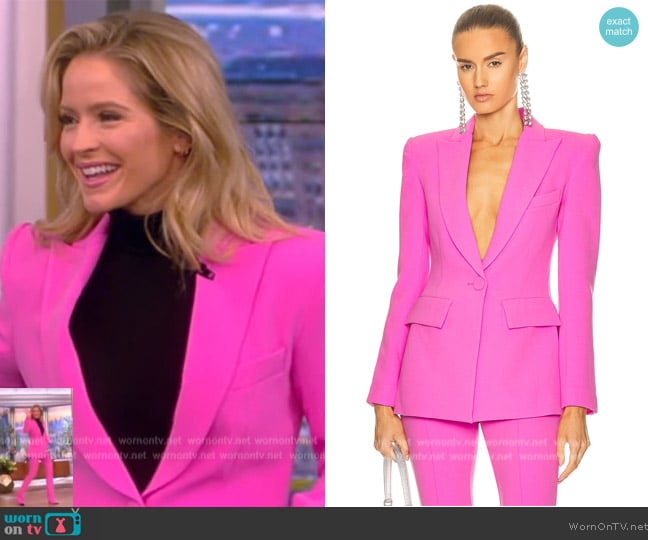 Alex Perry Carter Blazer worn by Sara Haines on The View