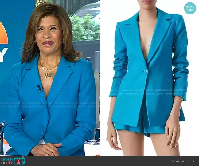 Alice + Olivia Pailey Fitted Linen Blend Blazer worn by Hoda Kotb on Today