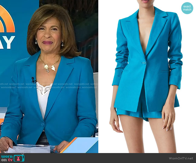 Alice + Olivia Pailey Fitted Linen Blend Blazer worn by Hoda Kotb on Today