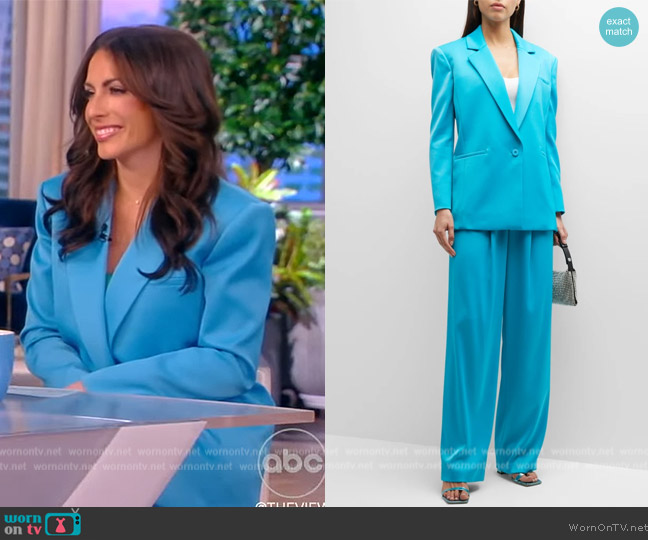 Alice + Olivia Shan Strong Shoulder Blazer worn by Alyssa Farah Griffin on The View